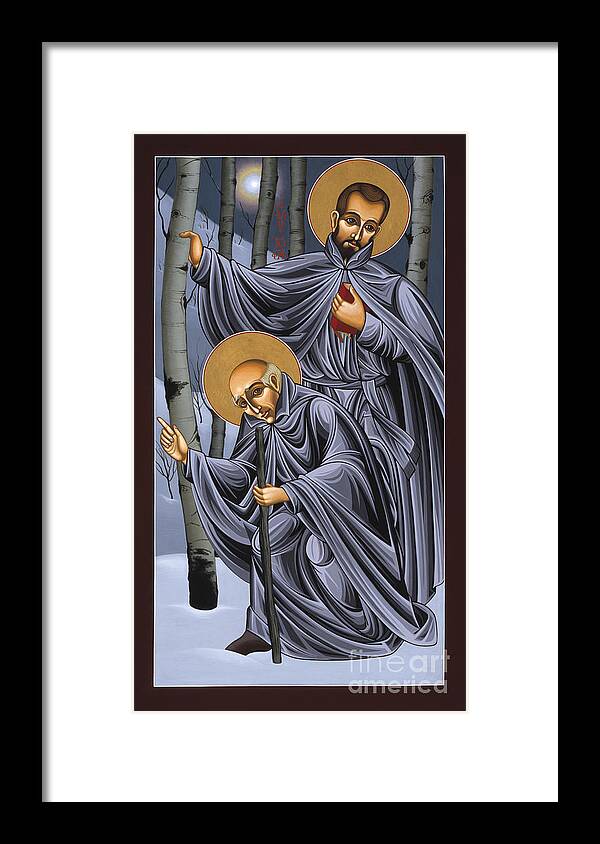 St John Francis Regis And Brother Bideau Framed Print featuring the painting St John Francis Regis and Brother Bideau 054 by William Hart McNichols