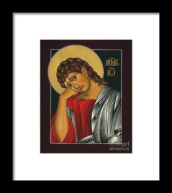 St. John The Apostle Is Part Of The Triptych Of The Passion With Jesus Christ Extreme Humility And Our Lady Of Sorrows Framed Print featuring the painting St. John the Apostle 037 by William Hart McNichols