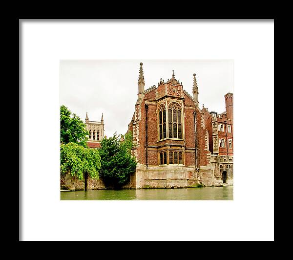Cambridge Framed Print featuring the photograph St Johns College from the Backs. by Elena Perelman
