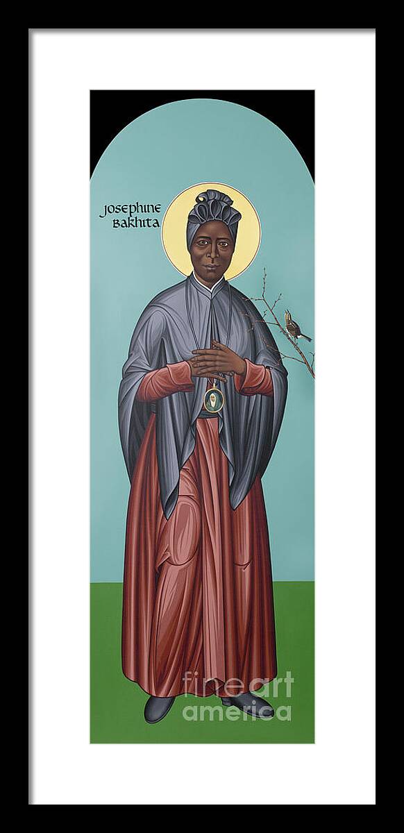 St. Josephine Bakhita Framed Print featuring the painting St. Josephine Bakhita - RLBAK by Br Robert Lentz OFM