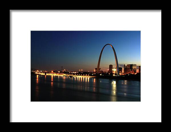 Cityscape Framed Print featuring the photograph St Louis Arch and Riverfront by Holly Ross