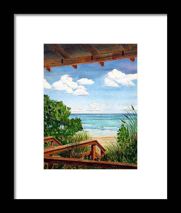 Beach Framed Print featuring the painting St. Lucie's Beach by Joseph Burger