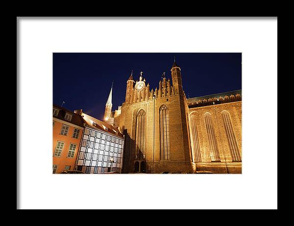 Gdansk Framed Print featuring the photograph St. Mary's Church at Night in Gdansk by Artur Bogacki