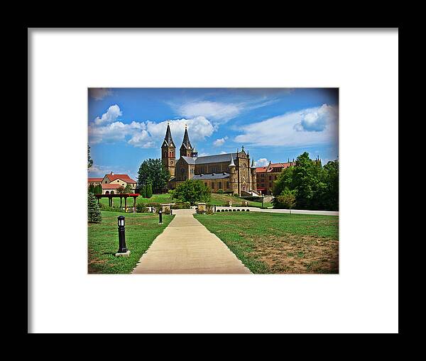 St.meinred Framed Print featuring the photograph St Meinred Retreat in Indiana by Stacie Siemsen