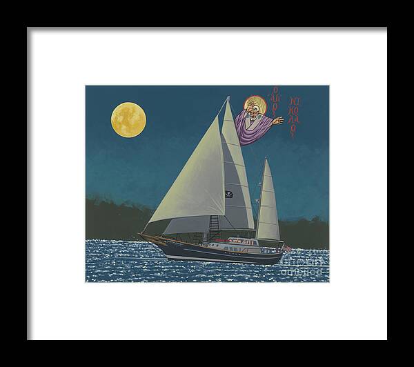 St Nicholas Patron Of Children Sailors And Sea Shepherds Framed Print featuring the painting St Nicholas Patron of Children, Sailors and Sea Shepherds- 296 by William Hart McNichols