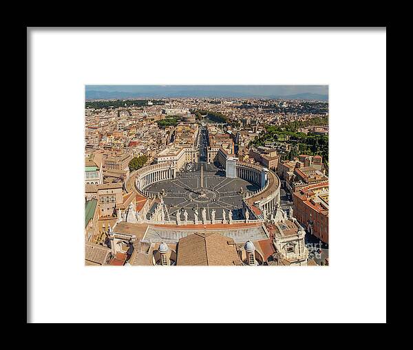 Piazza San Pietro Framed Print featuring the photograph St Peter Cathedral Vatican City Rome by Maria Rabinky