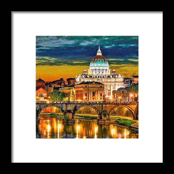 Catholic Framed Print featuring the painting St. Peter's Basilica Nbr 5 by Will Barger