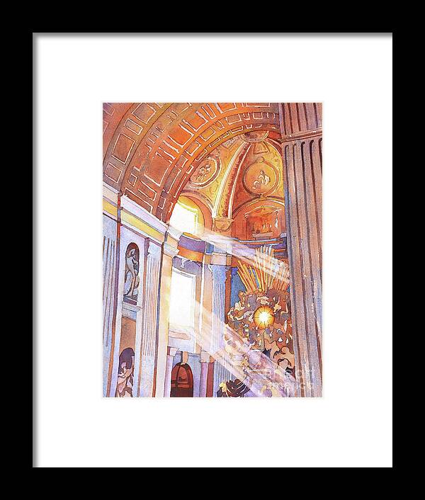 Christianity Framed Print featuring the painting St. Peter's Basilica by Ryan Fox