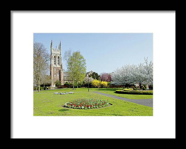Europe Framed Print featuring the photograph St Peter's Church from Stapenhill Gardens by Rod Johnson
