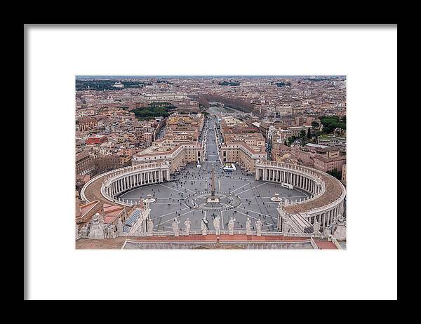 St. Peter's Square Framed Print featuring the photograph St. Peter's Square by Sergey Simanovsky