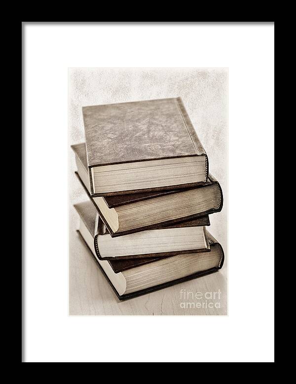 Books Framed Print featuring the photograph Stack of books by Elena Elisseeva