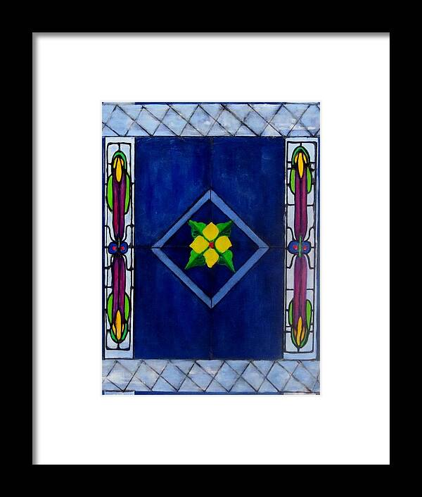 Design Framed Print featuring the painting Stained Glass by Carol Allen Anfinsen