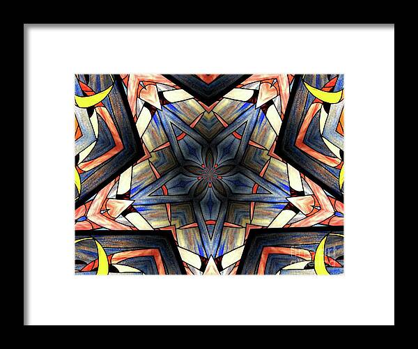 Stained Glass Window Framed Print featuring the photograph Stained Glass Kaleidoscope 36 by Rose Santuci-Sofranko