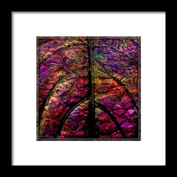 Stained Glass Framed Print featuring the digital art Stained Glass Not by Barbara Berney