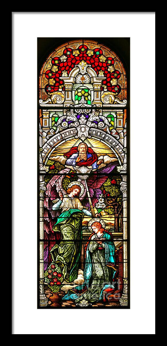 Cathedral Of The Plains Framed Print featuring the photograph Stained Glass Scene 5 by Adam Jewell