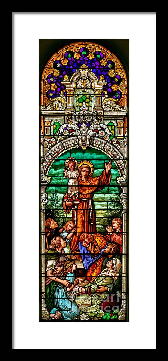 Cathedral Of The Plains Framed Print featuring the photograph Stained Glass Scene 6 Crop by Adam Jewell