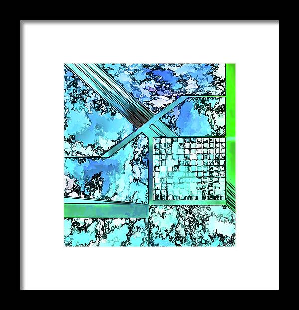 Linda Brody Framed Print featuring the digital art Stained Glass Window Abstract 3 by Linda Brody
