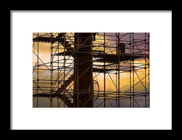 Abstract Framed Print featuring the photograph Stairs Lines and Color Abstract Photography by James BO Insogna