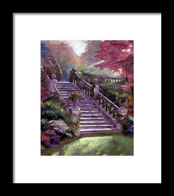 Gardens Framed Print featuring the painting Stairway to My Heart by David Lloyd Glover