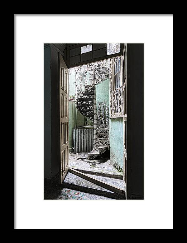 Cuba Framed Print featuring the photograph Stairway to Up by Sharon Popek