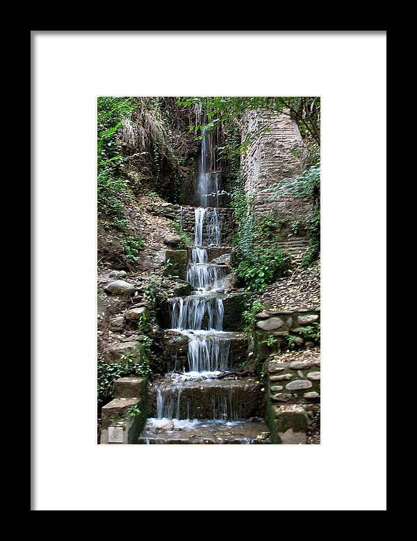 Granada Framed Print featuring the photograph Stairway Waterfall by Lorraine Devon Wilke