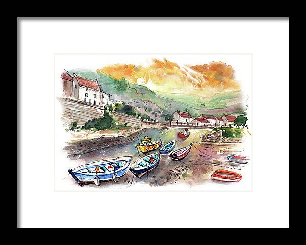 Travel Framed Print featuring the painting Staithes 04 by Miki De Goodaboom