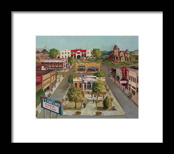 Stamford Framed Print featuring the painting Stamford, TX by Michal Dye