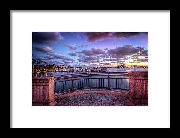 Boats Framed Print featuring the photograph Standing on the Bridge by Debra and Dave Vanderlaan