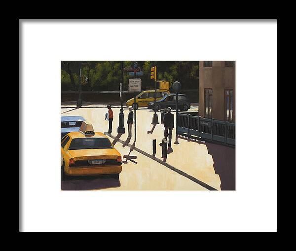 Sun Framed Print featuring the painting Standing on the corner by Tate Hamilton