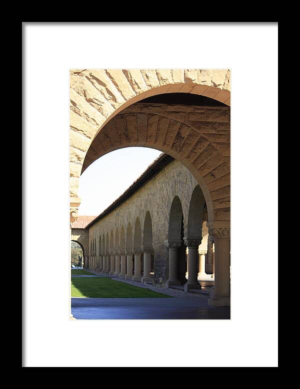 Stanford University Framed Print featuring the photograph Stanford Memorial Court Arches I by Linda Dunn