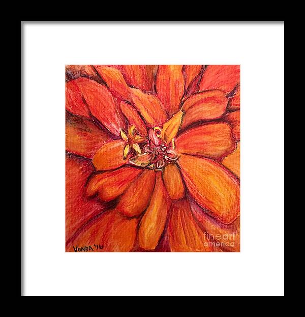 Macro Framed Print featuring the drawing Star Flower by Vonda Lawson-Rosa