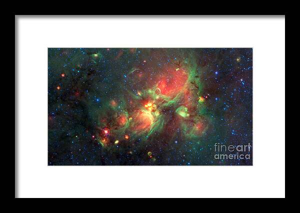 Space Framed Print featuring the photograph Star Formation In W33 Nebula by Science Source