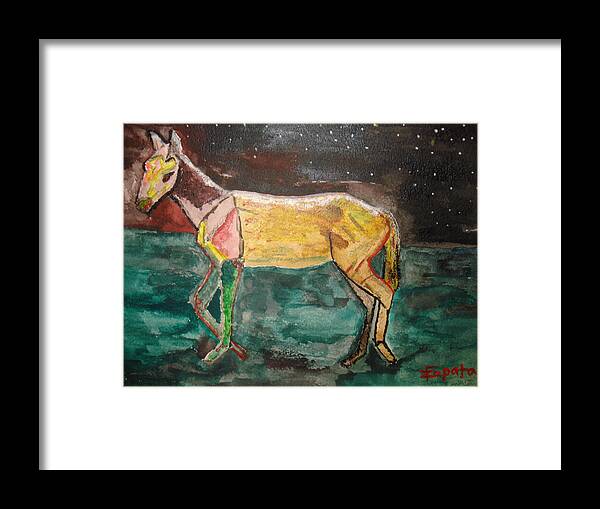 Portrait Horse Framed Print featuring the painting Star Gazer by Felix Zapata