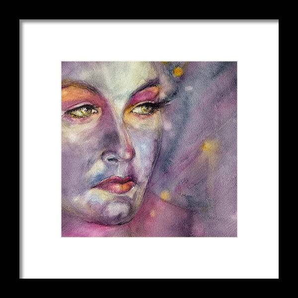 Portrait Framed Print featuring the painting Star Gazer by Judith Levins
