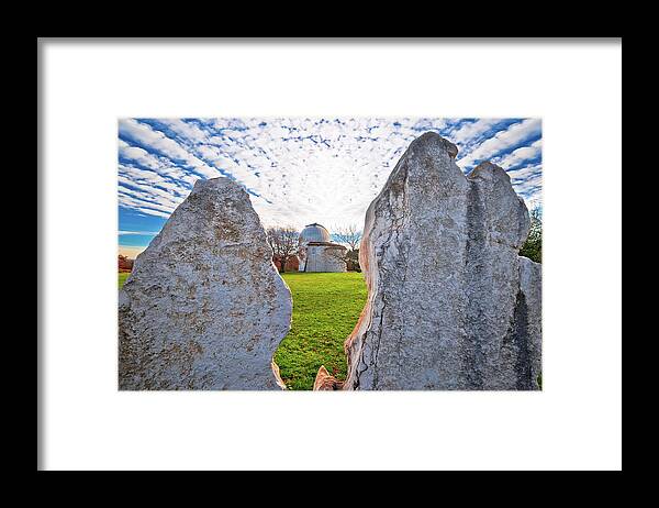 Star Framed Print featuring the photograph Star observatory of Visnjan on istrian hill view by Brch Photography