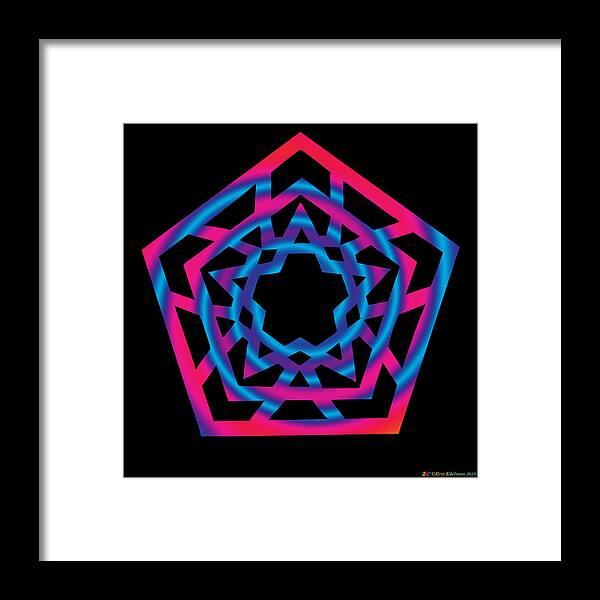 Pentacle Framed Print featuring the digital art Star of Enlightenment by Eric Edelman