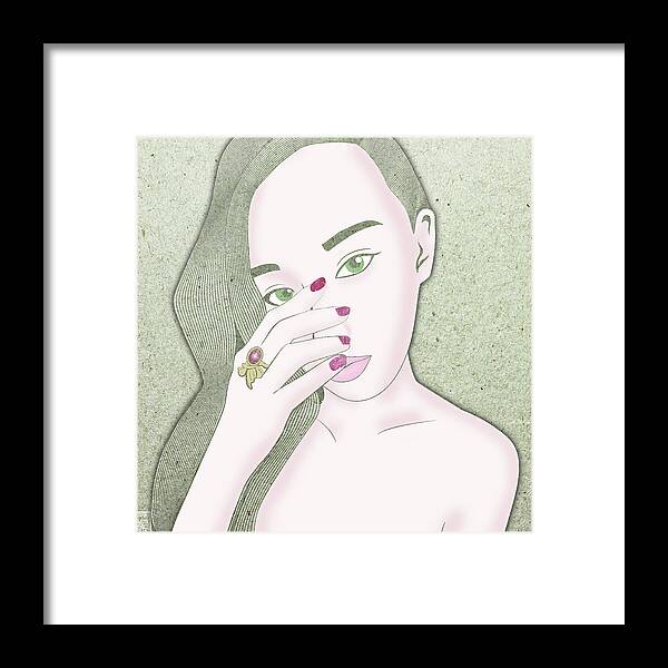 Woman Framed Print featuring the digital art Star Ruby by Stevyn Llewellyn