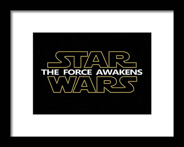 Star Wars Script Design Framed Print featuring the painting Star Wars The Force Awakens digital art by Georgeta Blanaru