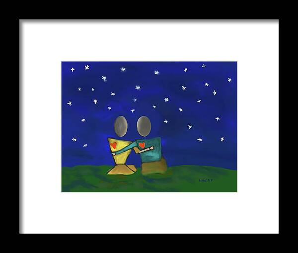 Heart Framed Print featuring the digital art Star watching by Haleh Mahbod