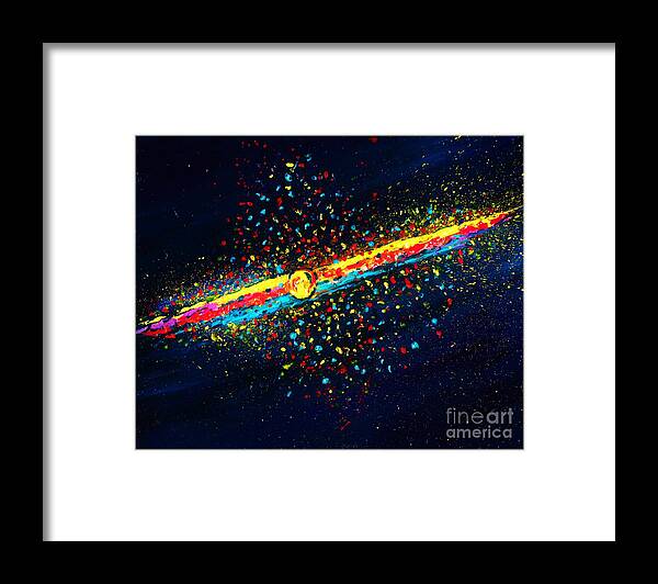 #abstract #colorful #contemporaryart #landscape #modernart #nature #nebulae #nebula #newartwork #painting #scifi #space #surreal #allisonconstantino #childrensrooms Framed Print featuring the painting Stardust by Allison Constantino