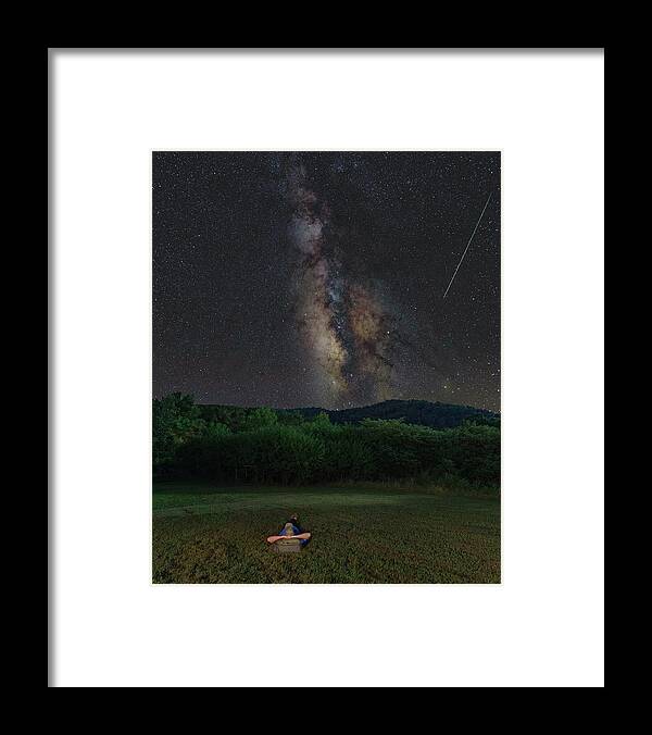 Milky Way Framed Print featuring the photograph Stargazing Under the Milky Way by Hal Mitzenmacher