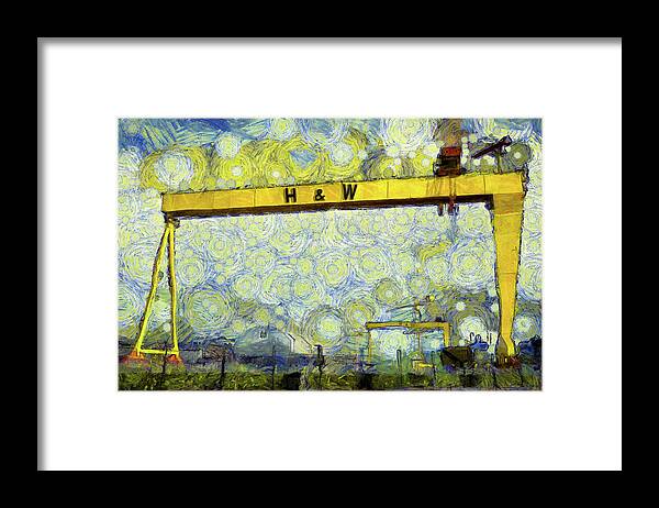 Belfast Framed Print featuring the photograph Starry Belfast Shipyard by Nigel R Bell