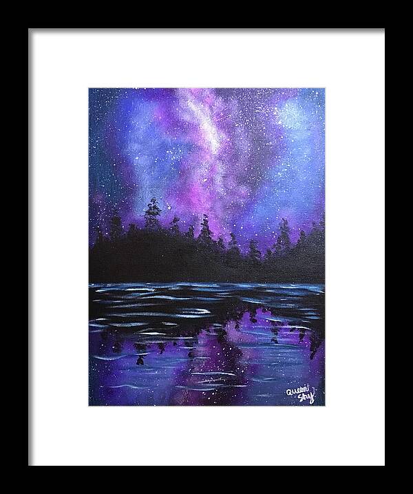 Star Framed Print featuring the painting Starry Night by Queen Gardner