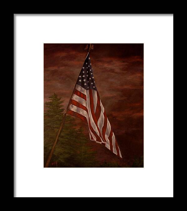 American Flag Framed Print featuring the painting Stars and Stripes Forever by Rick Fitzsimons