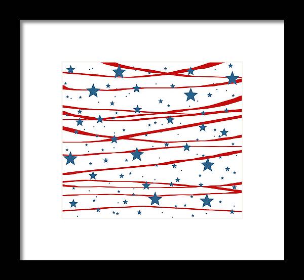 Stars And Stripes Framed Print featuring the digital art Stars and Stripes by Marianna Mills