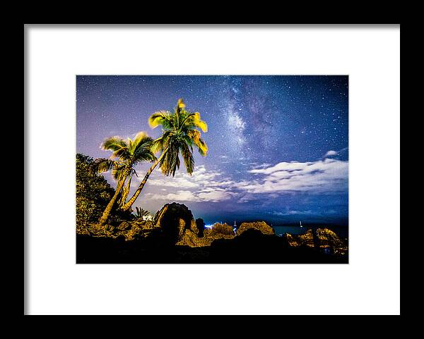 Maui Framed Print featuring the photograph Stars over Palms by Drew Sulock