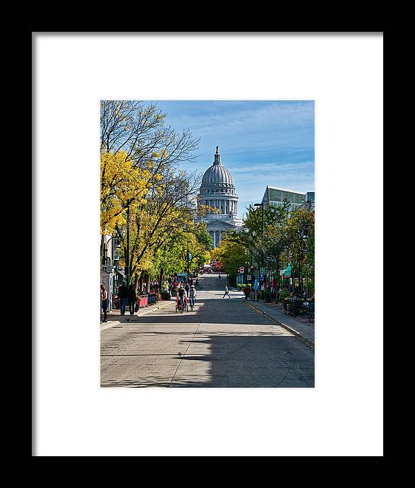 State Street Framed Print featuring the photograph State Street - Madison - Wisconsin by Steven Ralser