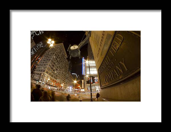 Chicago Framed Print featuring the photograph State Street night scene by Sven Brogren