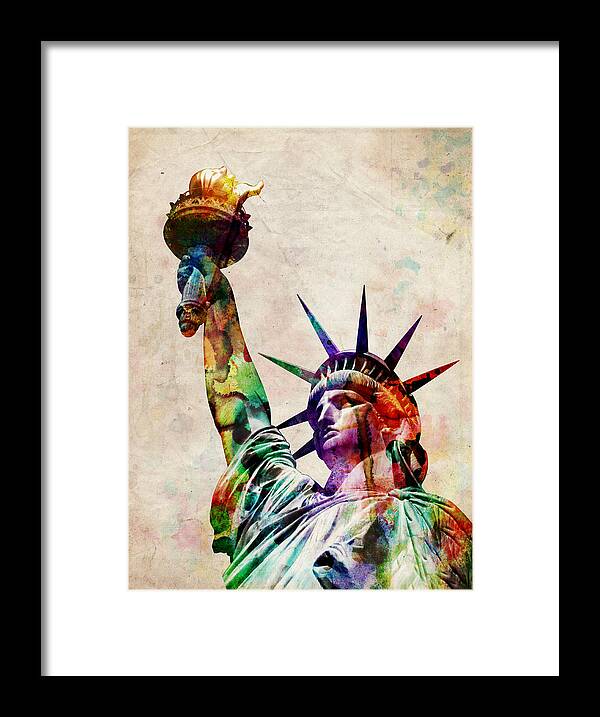 Statue Of Liberty Framed Print featuring the digital art Statue of Liberty by Michael Tompsett