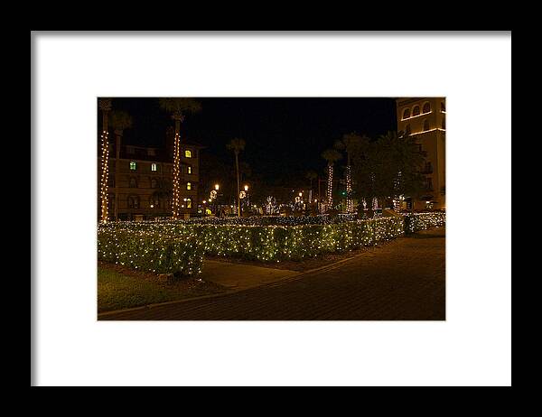 St. Augustine Framed Print featuring the photograph St.AugustineLights1 by Kenneth Albin